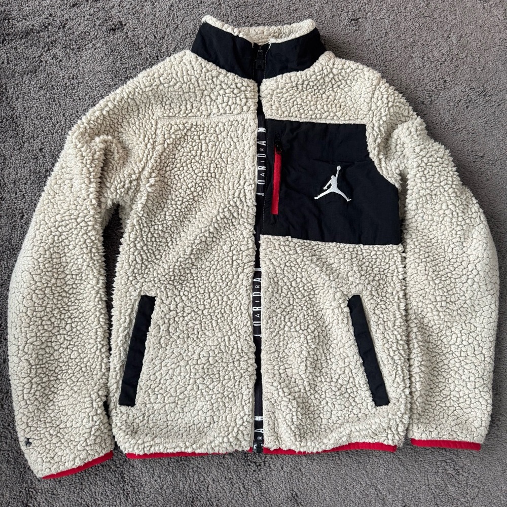 Jordan Sherpa Fleece Jacket - Cream and Black